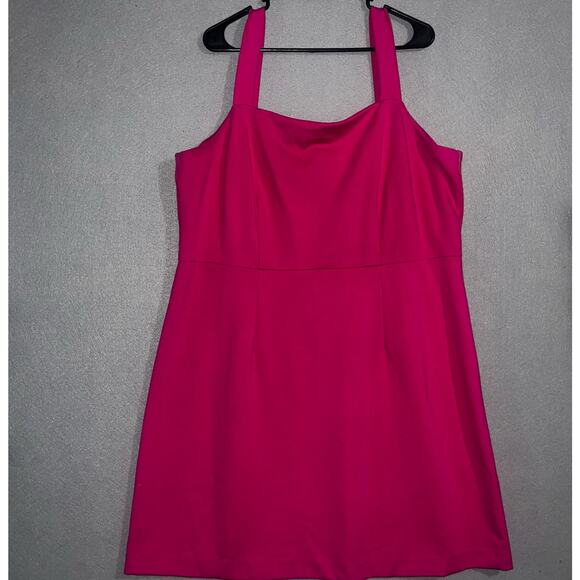 On 34Th Dress Womens 18W Hot Pink A-Line Classic Mini Square Neck - Picture 1 of 4